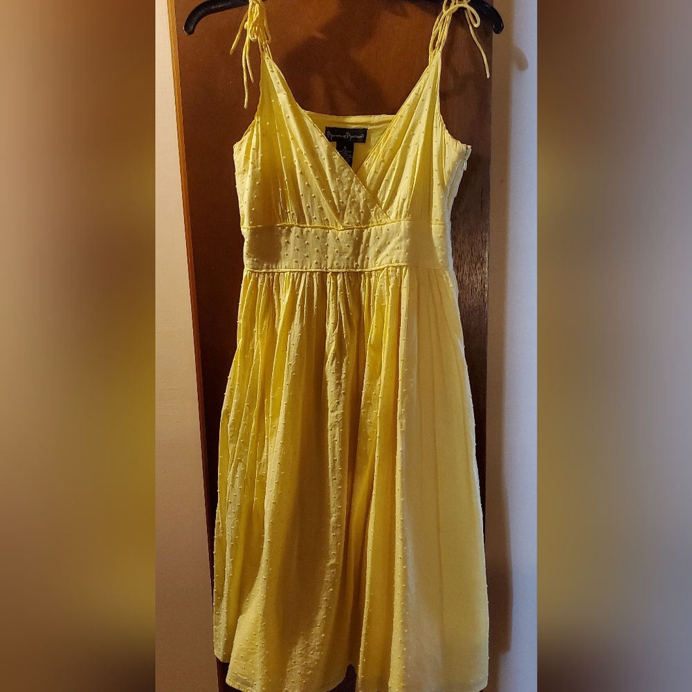 Yellow V-Neck Women's Dress
